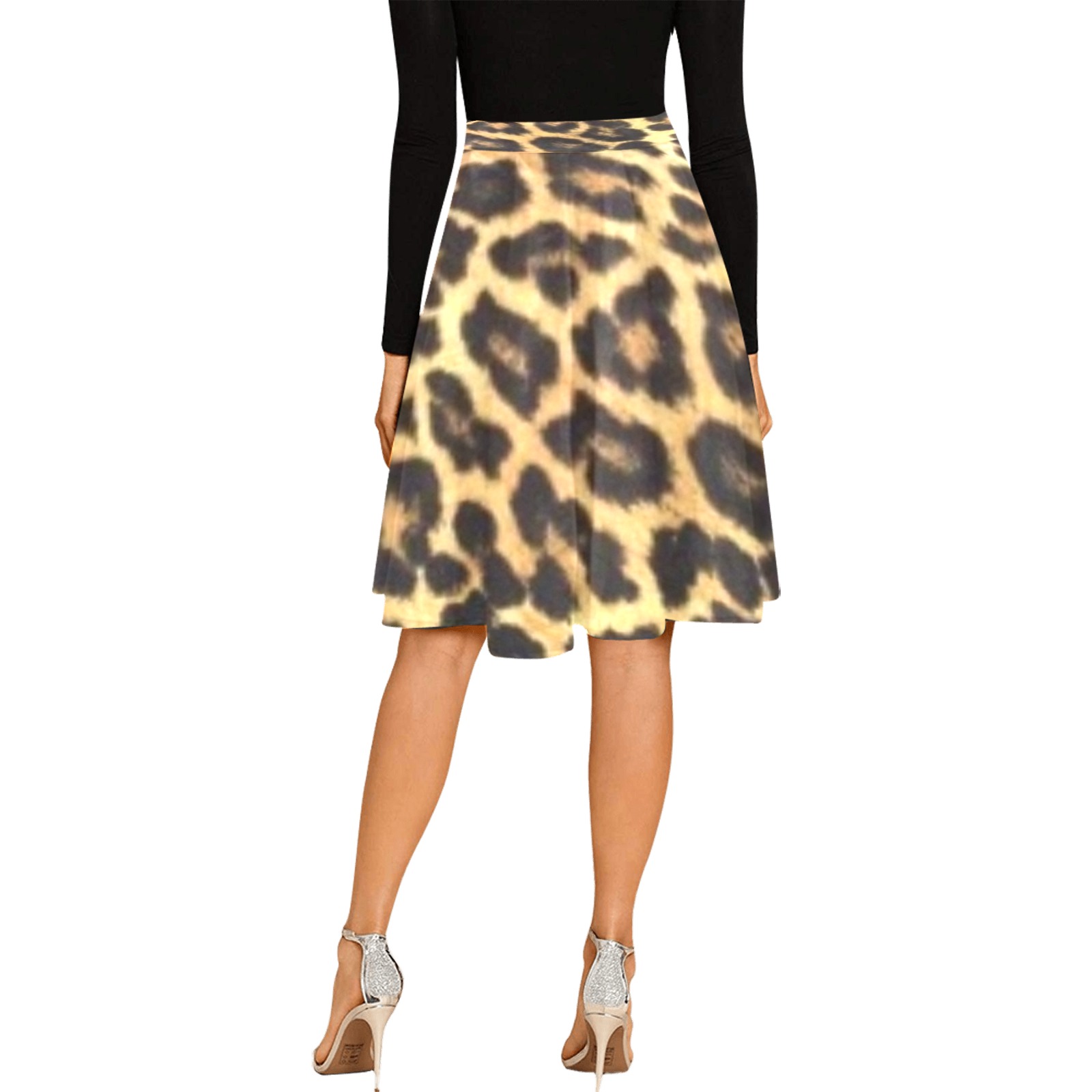 DIONIO Clothing - Ladies' Tiger Melete Pleated Midi Skirt(Tiger) Melete Pleated Midi Skirt (Model D15)