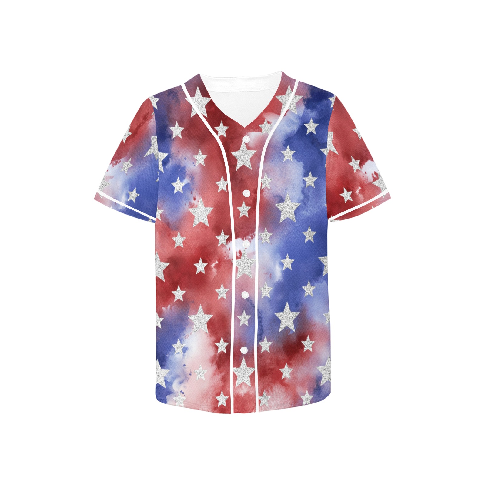 4th of july stars 1 All Over Print Baseball Jersey for Kids (Model T50)