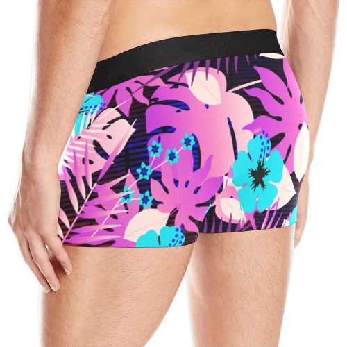 GROOVY FUNK THING FLORAL PURPLE Men's All Over Print Boxer Briefs (Model L10)
