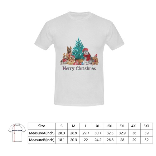 Christmas Dogs Men's T-Shirt in USA Size (Front Printing Only)