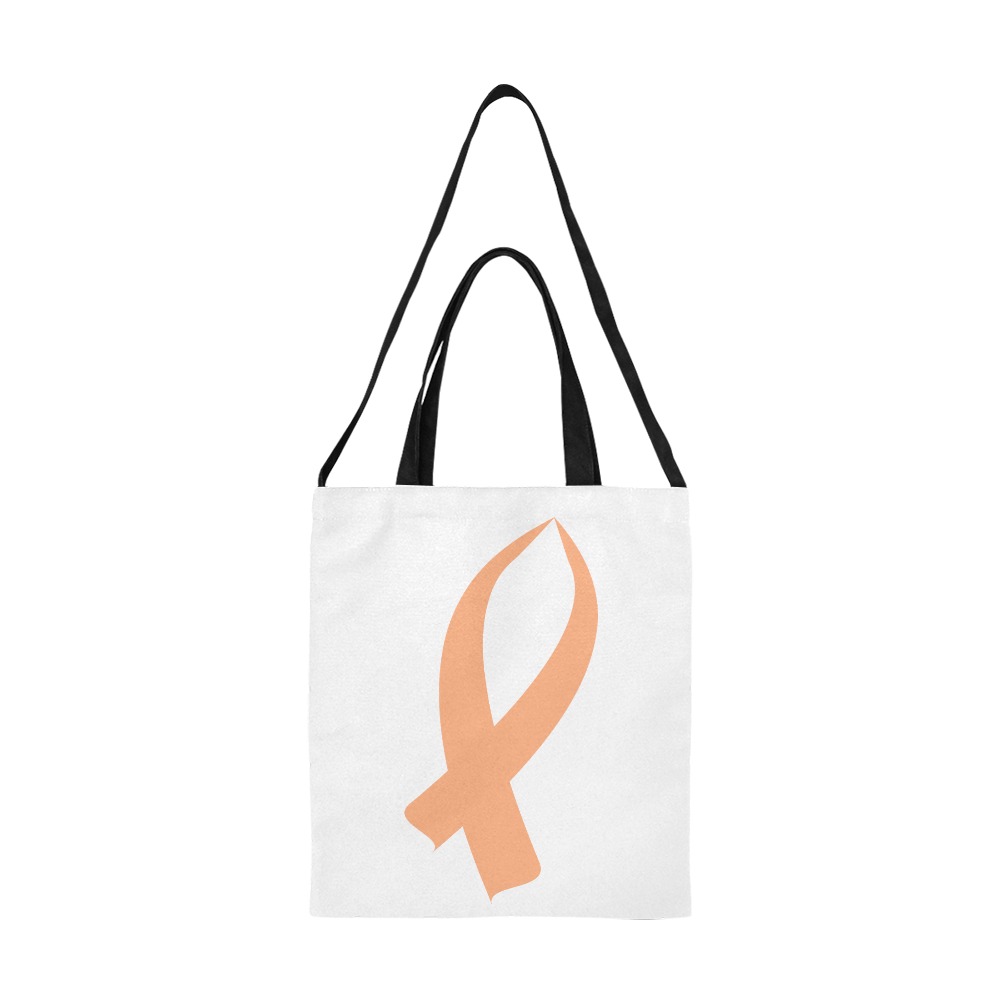 Awareness Ribbon (Peach) All Over Print Canvas Tote Bag/Medium (Model 1698)