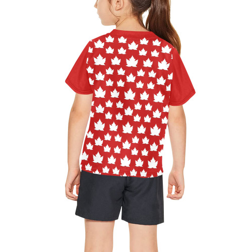 Girl's Cute Canada T-shirts Big Girls' All Over Print Crew Neck T-Shirt (Model T40-2)
