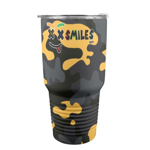XXsmiles Yellow Camo 30oz Insulated Stainless Steel Mobile Tumbler