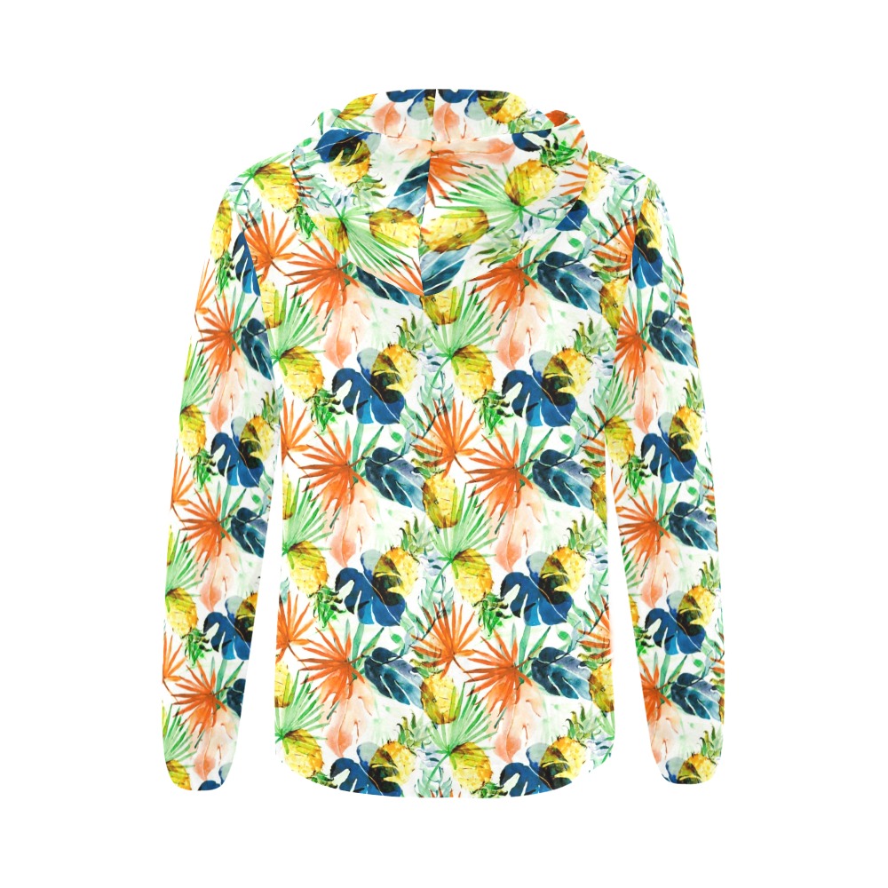 Vibrant colorful tropical All Over Print Full Zip Hoodie for Women (Model H14)