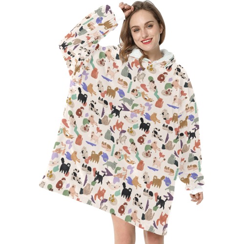 More cats 2 Blanket Hoodie for Women