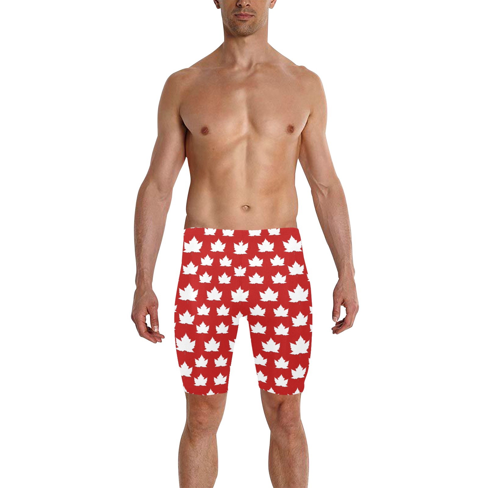 Cute Canadian Swim Shorts Men's Knee Length Swimming Trunks (Model L58)