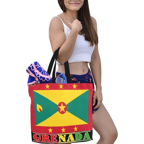 grenada-flag-xl All Over Print Canvas Tote Bag/Large (Model 1699)