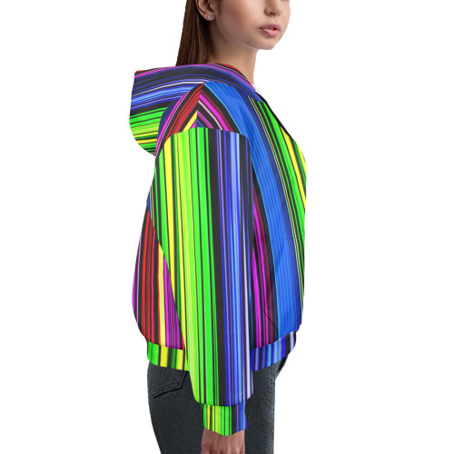 A Rainbow Of Stripes Women's All Over Print Hoodie (Model H61)