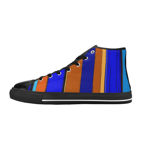 Abstract Blue And Orange 930 Men’s Classic High Top Canvas Shoes (Model 017)