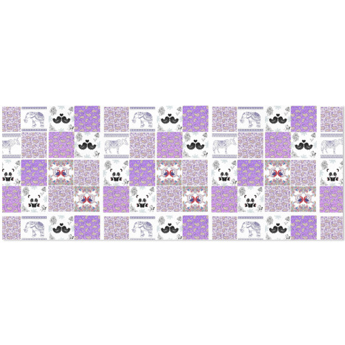 Purple Paisley Birds and Animals Patchwork Design Gift Wrapping Paper 58"x 23" (1 Roll)
