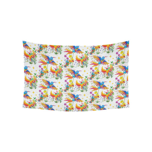 Birds of Paradise Pattern Cotton Linen Wall Tapestry 60"x 40"