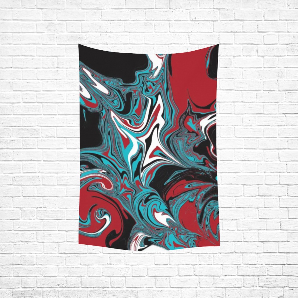 Dark Wave of Colors Polyester Peach Skin Wall Tapestry 40"x 60"