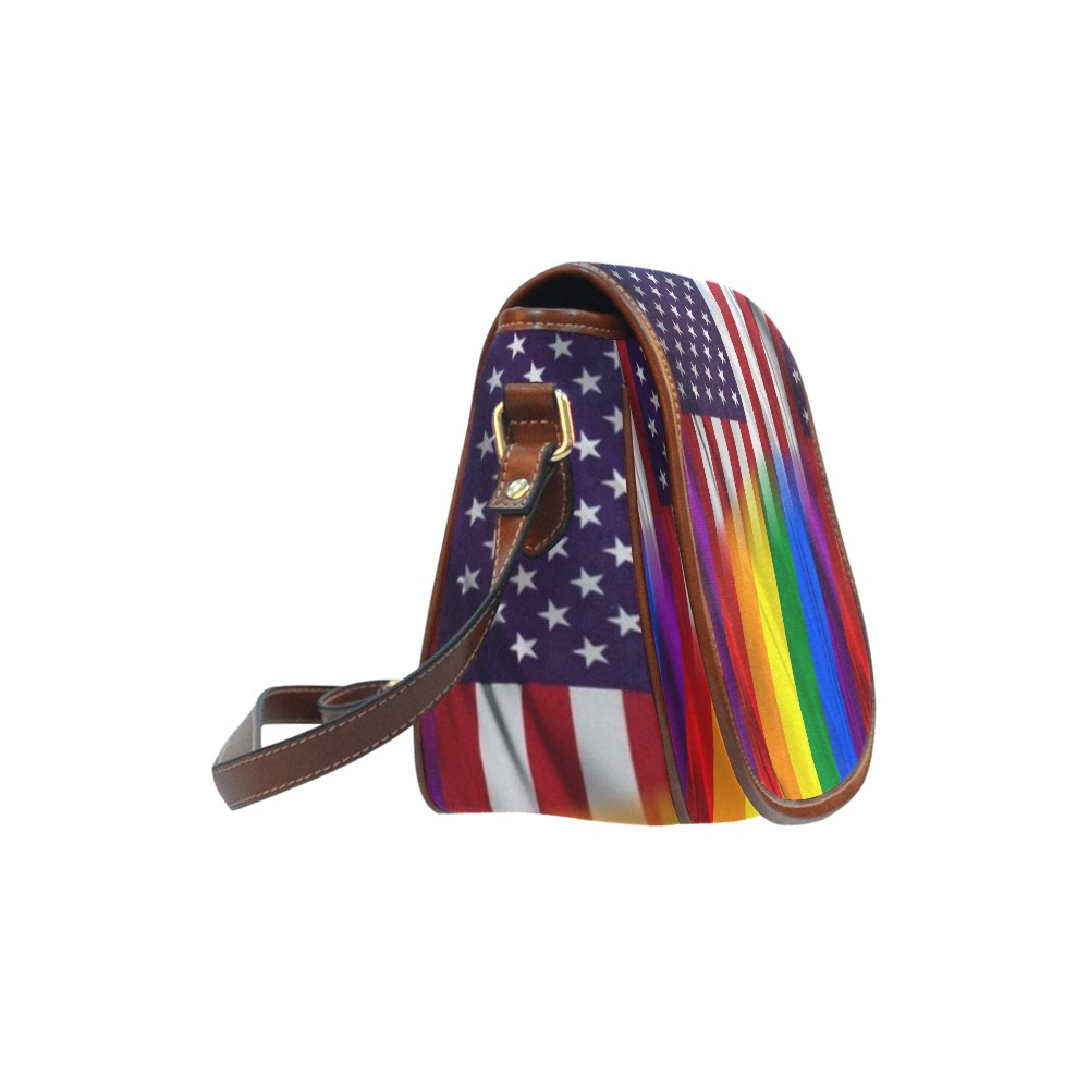 USA Pride Flag Pop Art by Nico Bielow Saddle Bag/Large (Model 1649)