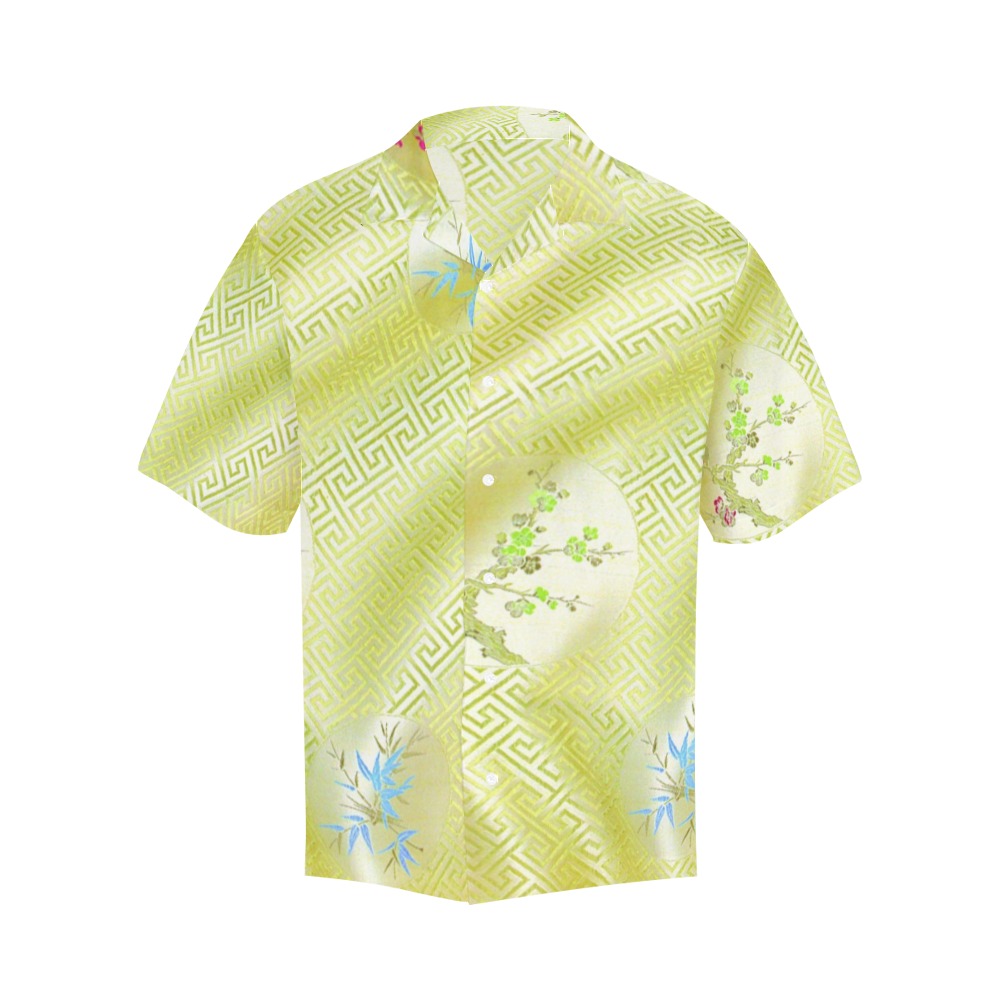 Butterscotch Silk Shirt Hawaiian Shirt (Model T58)