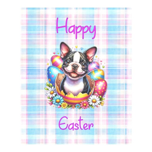 Boston Terrier Happy Easter 3-Piece Bedding Set