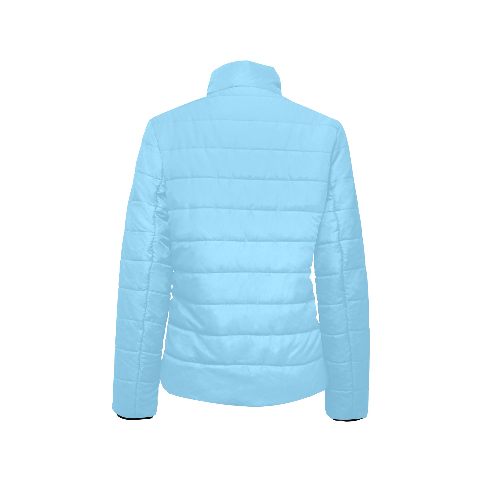 color baby blue Women's Stand Collar Padded Jacket (Model H41)