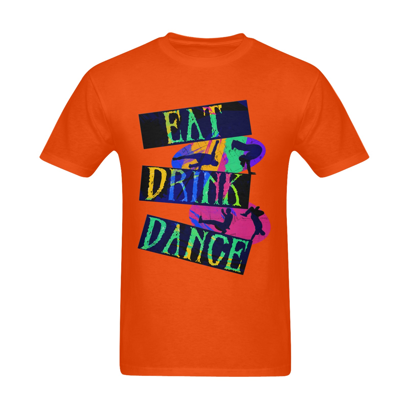 Eat Drink Dance Breakdance Orange Sunny Men's T- shirt (Model T06)