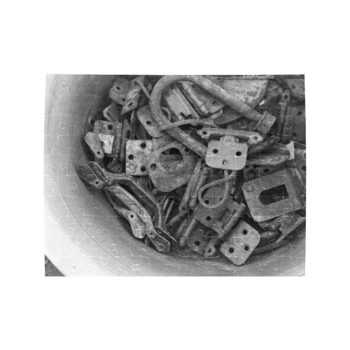 Rusting Away Black and White Rectangle Jigsaw Puzzle (Set of 110 Pieces)