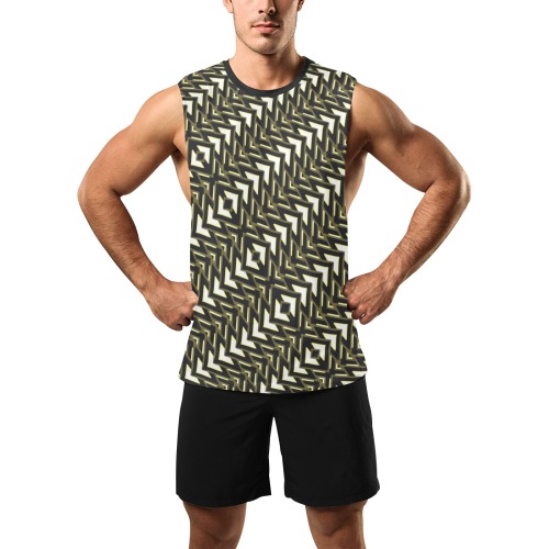 Tribal arrows charcoal Men's Open Sides Workout Tank Top (Model T72)