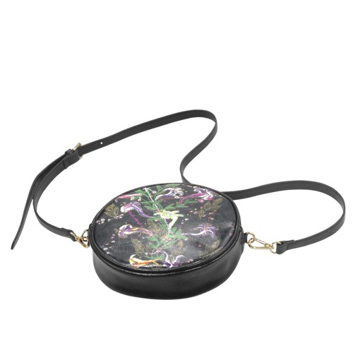 Flowers and Orbs Round Sling Bag (Model 1647)
