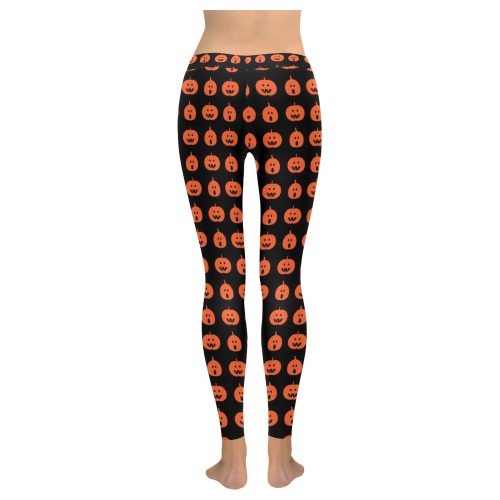 pumpkins Women's Low Rise Leggings (Invisible Stitch) (Model L05)