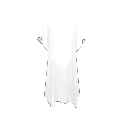 Solid Colors White Mid-Length Side Slits Chiffon Cover Ups (Model H50)