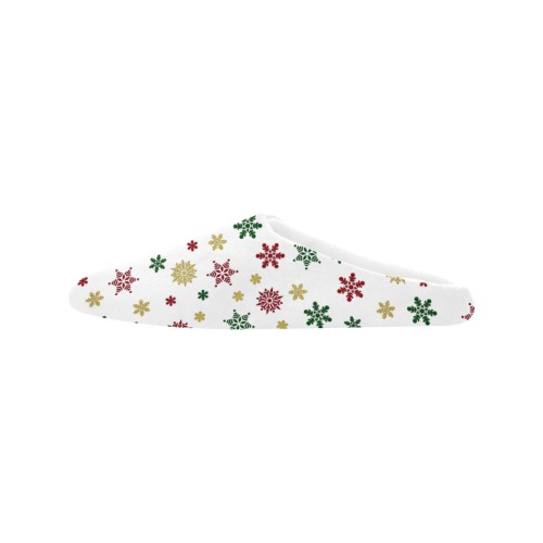 Snowflake Print Women's Non-Slip Cotton Slippers (Model 0602)