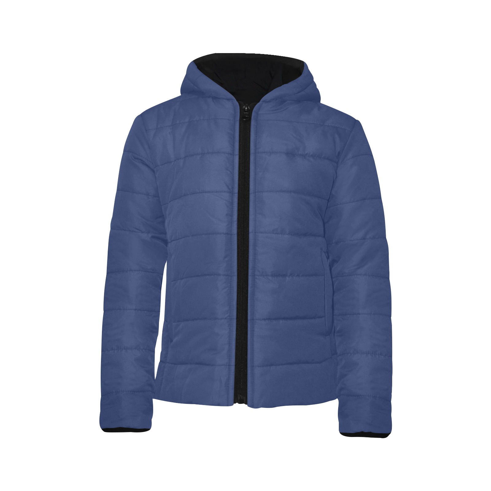 color Delft blue Kids' Padded Hooded Jacket (Model H45)