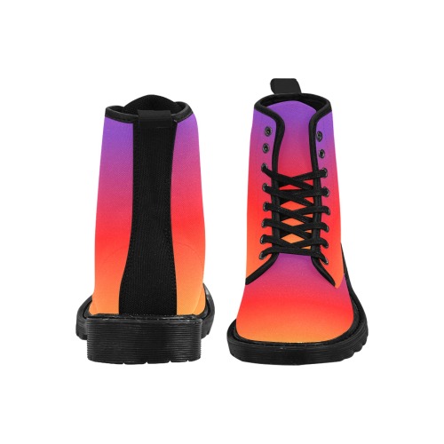 Instagram gradiant pattern Martin Boots for Women (Black) (Model 1203H)