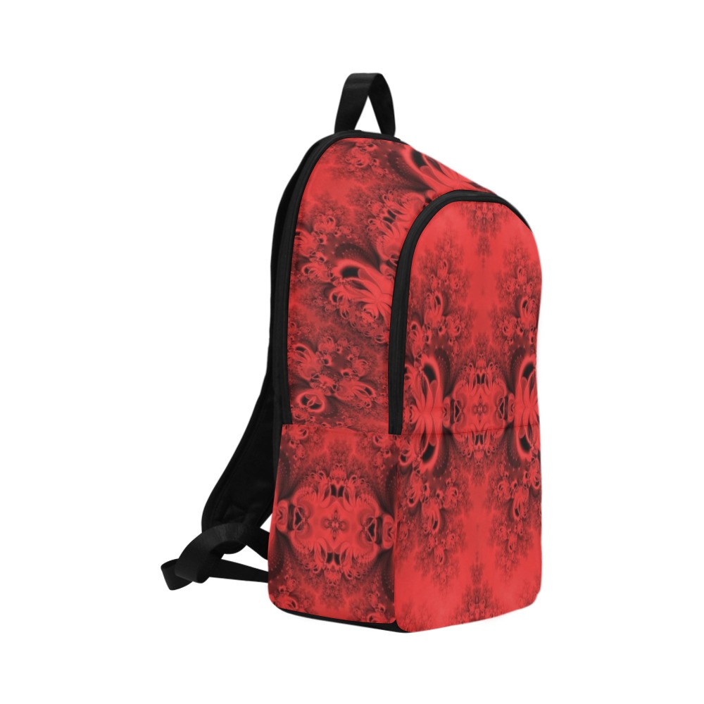 Autumn Reds in the Garden Frost Fractal Fabric Backpack for Adult (Model 1659)