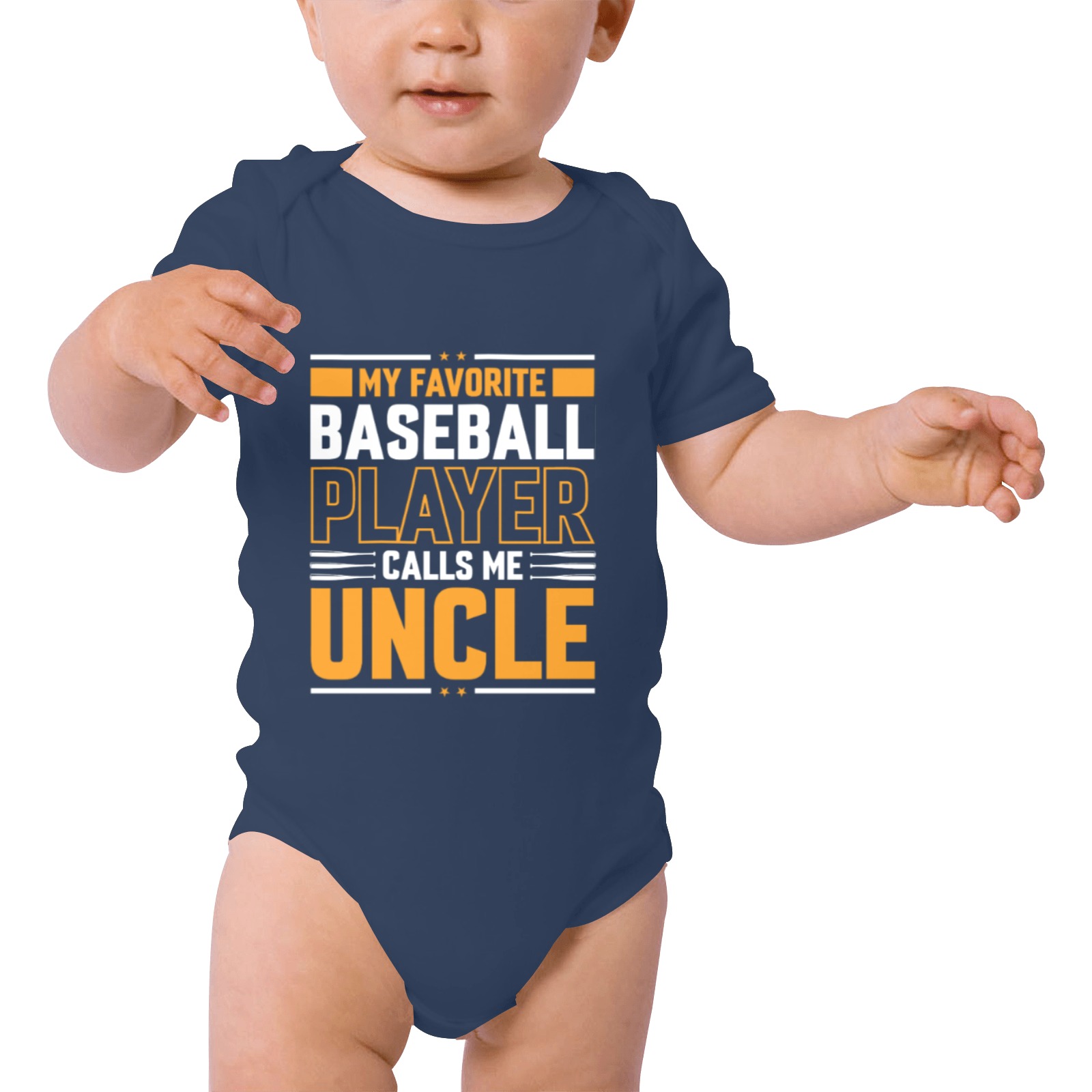 My Favorite Player Calls Me Uncle Baby Powder Organic Short Sleeve One Piece (Model T28)