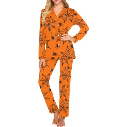 Spiders and Spider Webs Women's Long Pajama Set