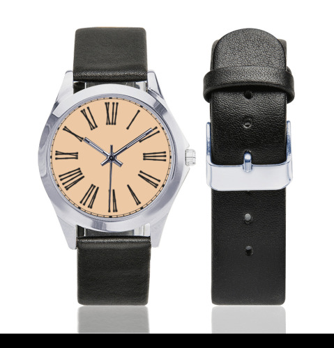 SUMMER Unisex Silver-Tone Round Leather Watch (Model 216)