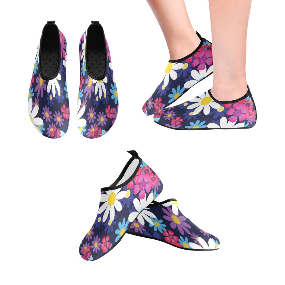 Hippy Flower Power #2 Kids' Slip-On Water Shoes (Model 056)