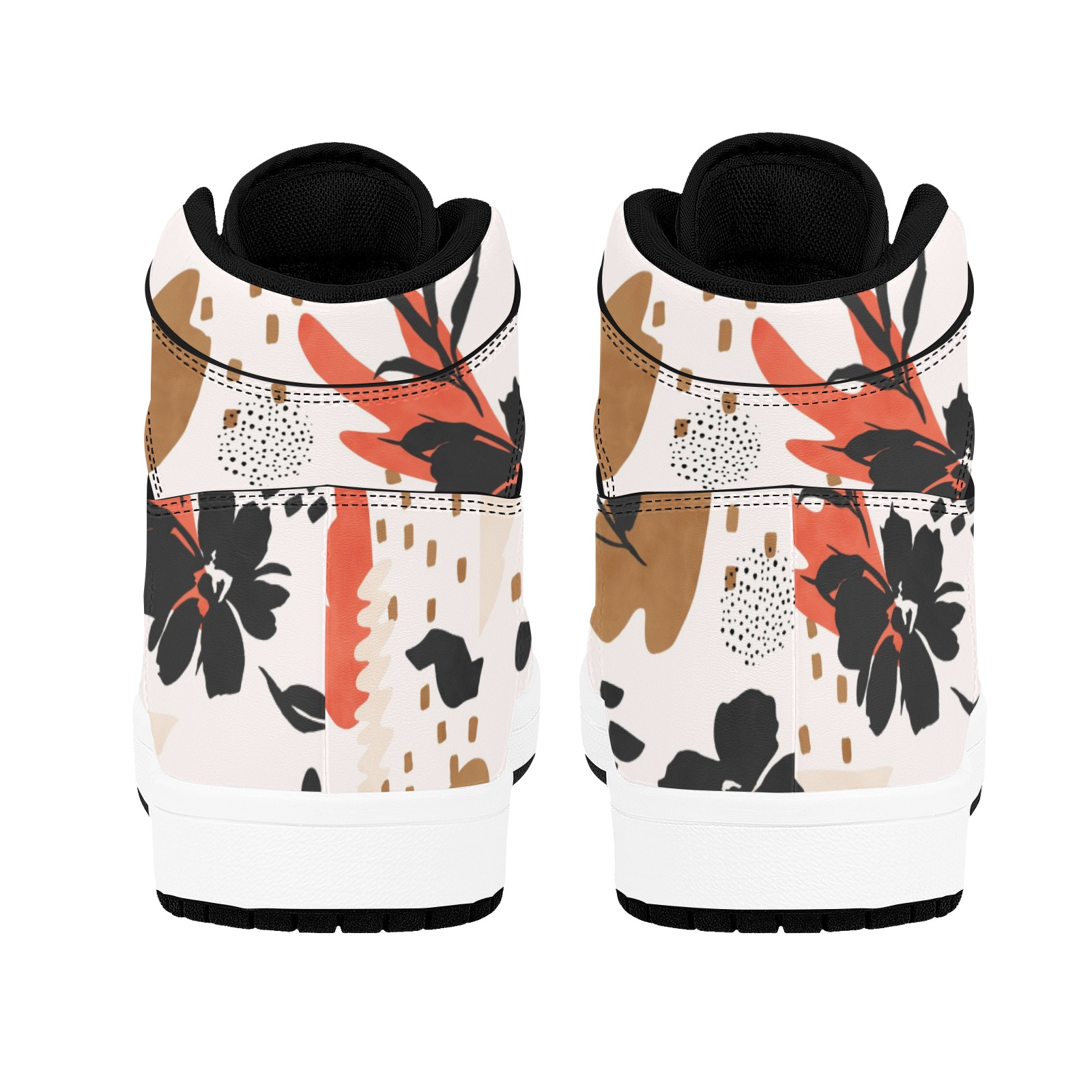 Modern abstract and flowery shapes Men's High Top Sneakers (Model 20042)