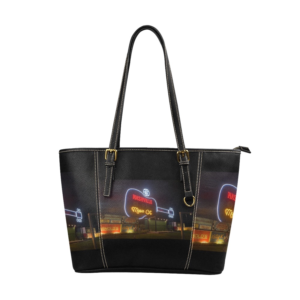 Tote Bag Music City Leather Tote Bag/Large (Model 1640)