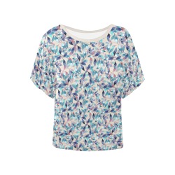 Beautiful Leaves Women's Batwing-Sleeved Blouse T shirt (Model T44)