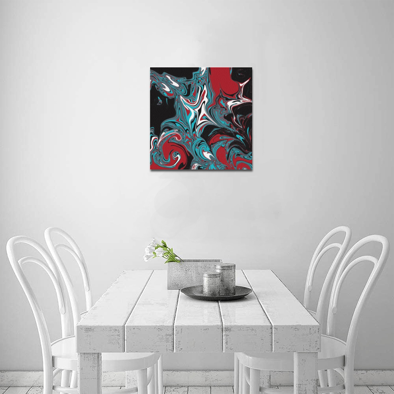 Dark Wave of Colors Frame Canvas Print 16"x16"