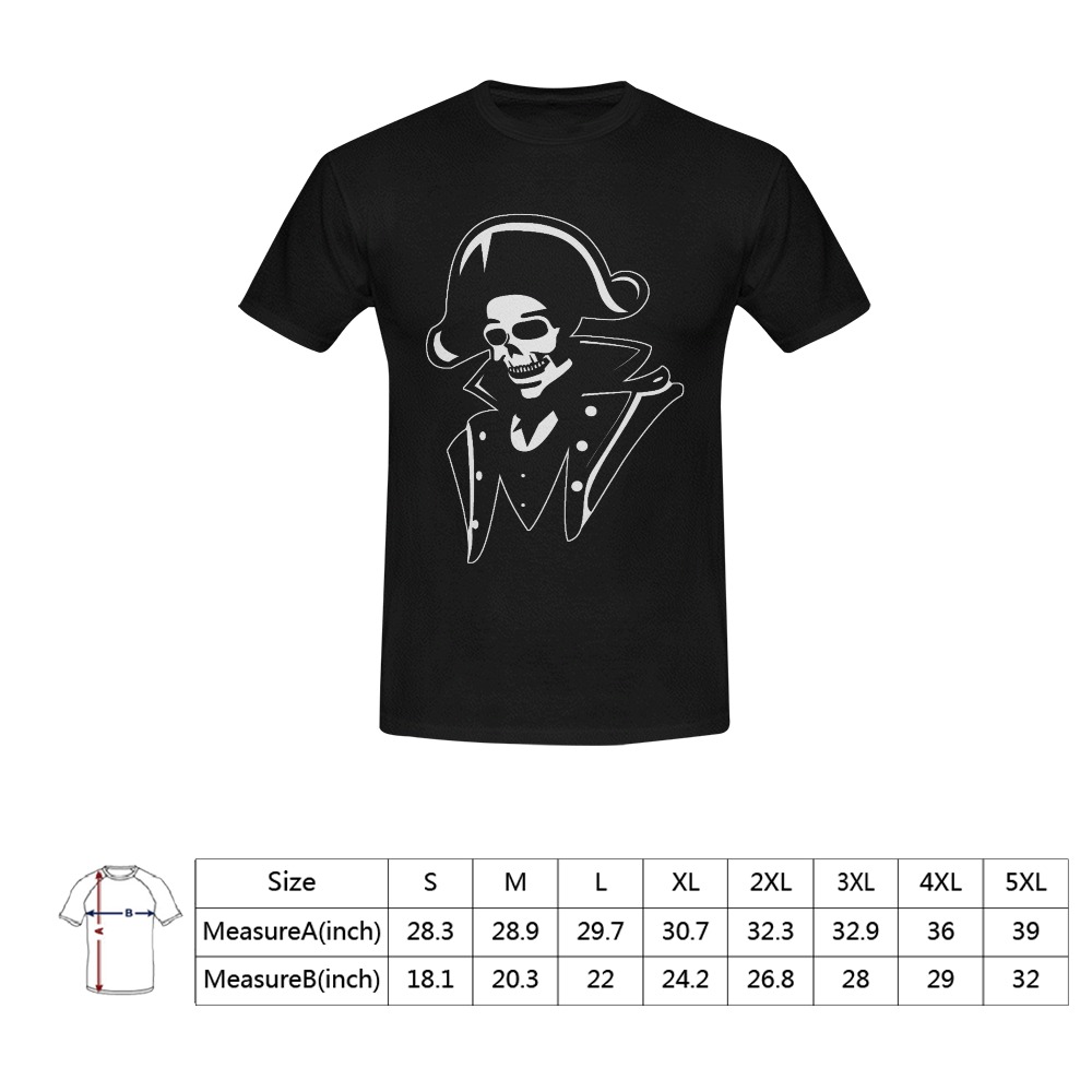 Admiral Pirate Skull Men's T-Shirt in USA Size (Front Printing Only)