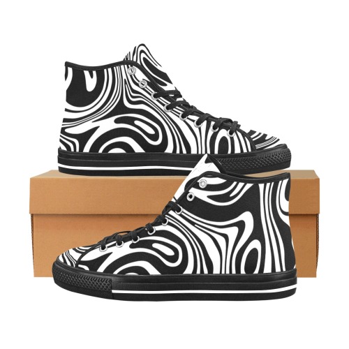 Black and White Marble Vancouver H Women's Canvas Shoes (1013-1)