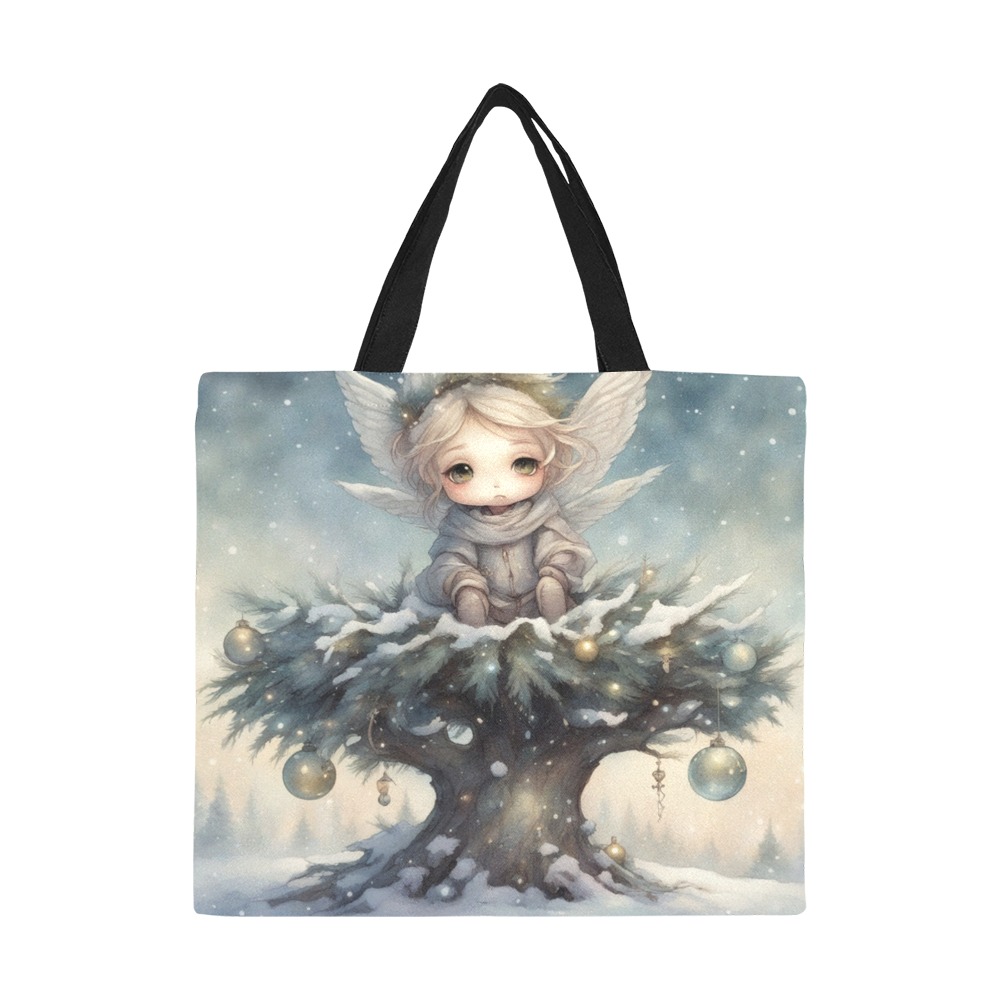 Little Christmas Angel All Over Print Canvas Tote Bag/Large (Model 1699)