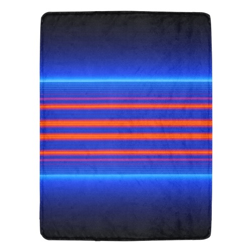 Sculpted Blue Red Stripes Ultra-Soft Micro Fleece Blanket 60"x80"