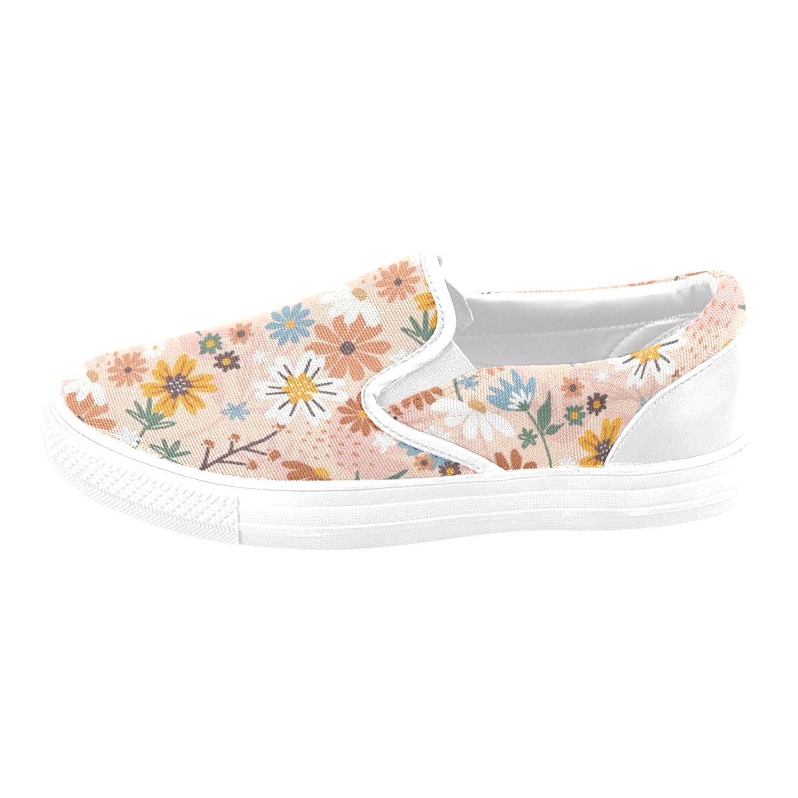 Darling Spring Ditsy Floral Women's Unusual Slip-on Canvas Shoes (Model 019)