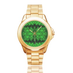 Frost on the Evergreens Fractal Custom Gilt Watch(Model 101)