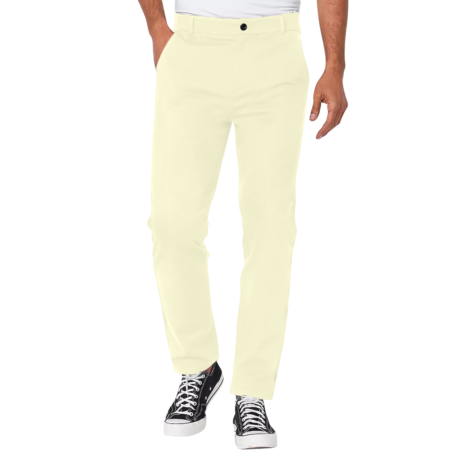 la creme Men's All Over Print Casual Trousers (Model L68)