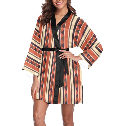 pattern Long Sleeve Kimono Robe