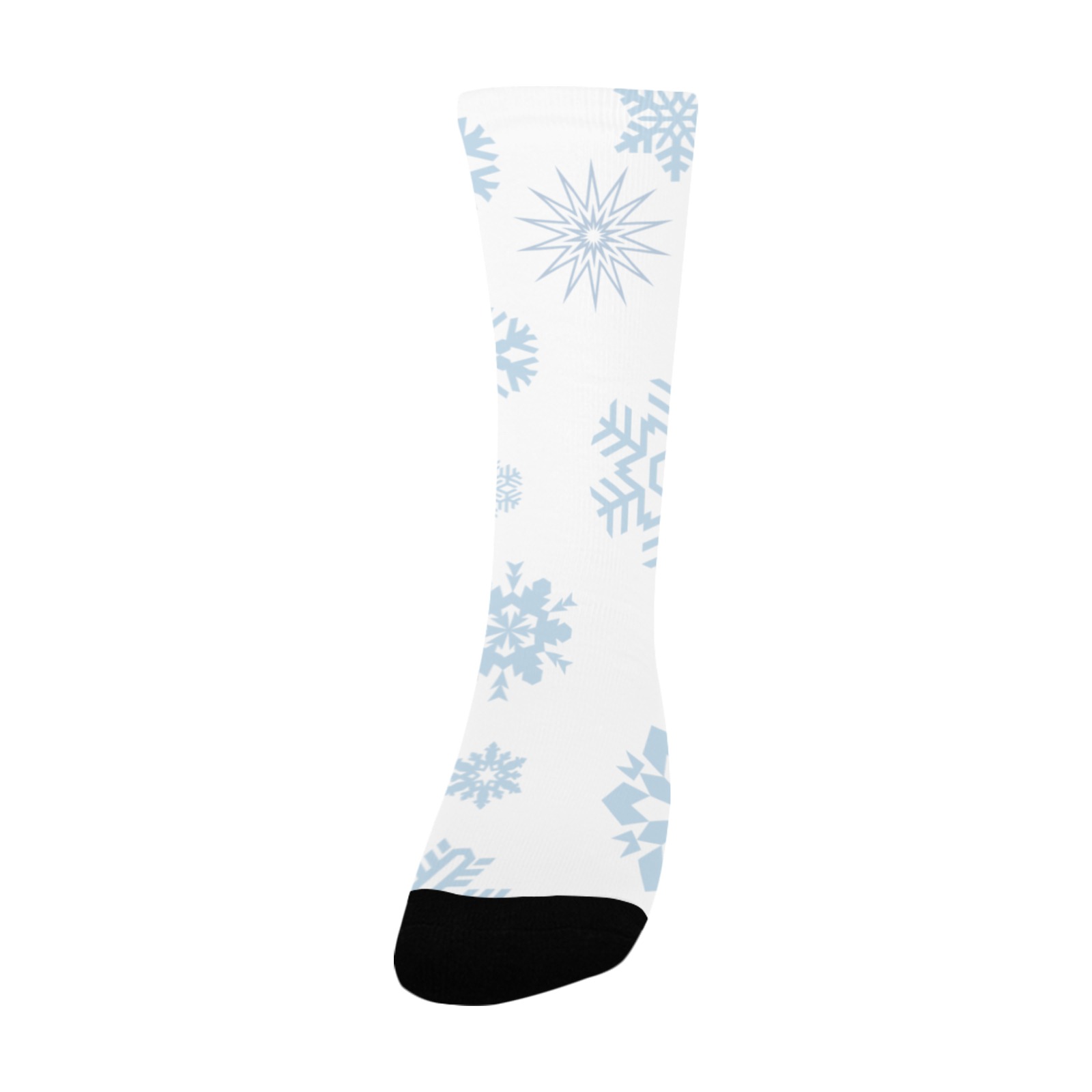 Blue Snowflakes Snowfall Winter Pattern Custom Socks for Women