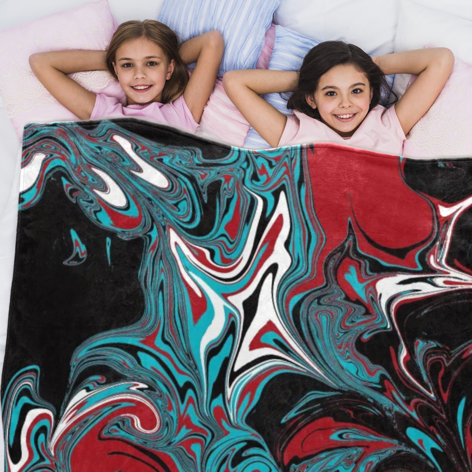 Dark Wave of Colors Ultra-Soft Micro Fleece Blanket 60"x50"