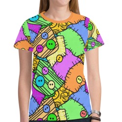 Sally Buttons and Patches Halloween New All Over Print T-shirt for Women (Model T45)