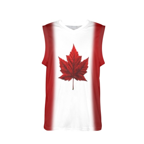 Canada Flag Team Shirts Men's V-Neck Basketball Jersey (B02)